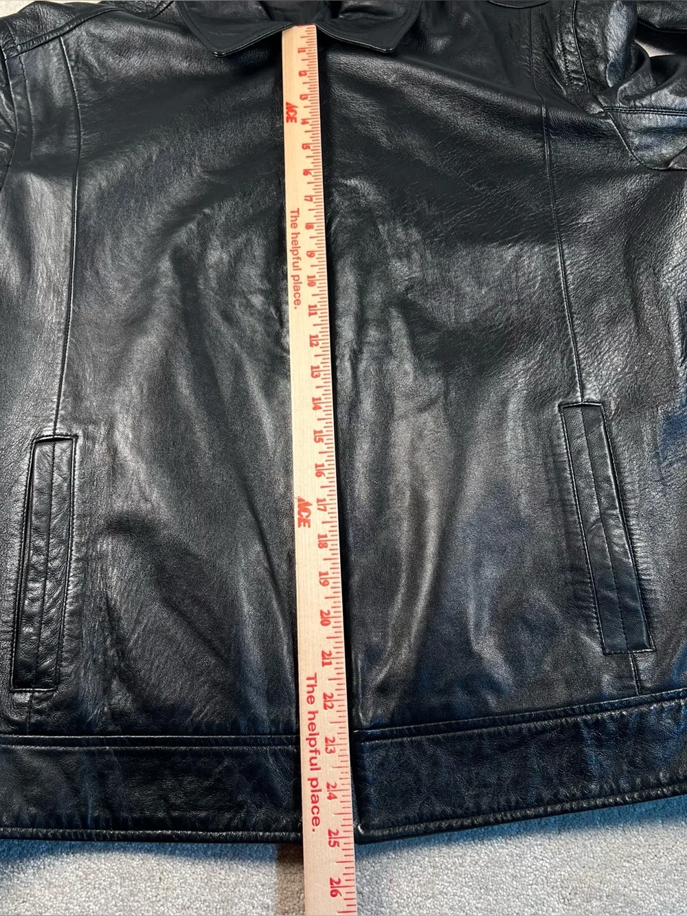 Lamb Leather Jacket Black Bomber Claiborne men's XL